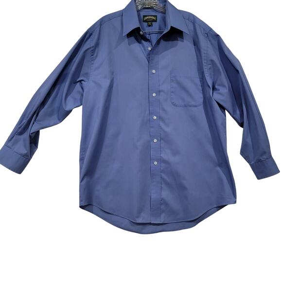 Cambridge Classics Mens Size 16.5 32/33 Button Up Pleated Dress Shirt Minimalist - Picture 1 of 7